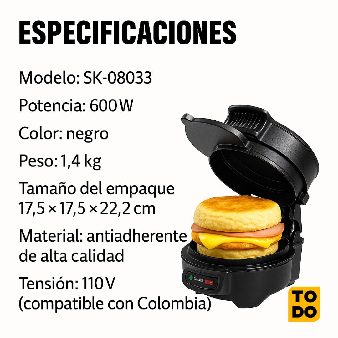 Prepara Burguers y Sanduches deliciosos en 5 minutos sin ensuciar tu cocina