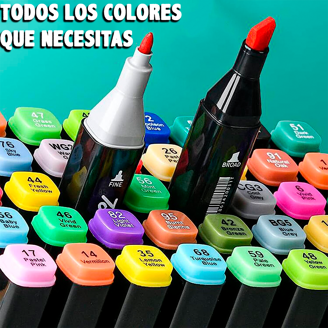 PRODUCTO TENDENCIA! Marcadores Doble Punta con Bolso