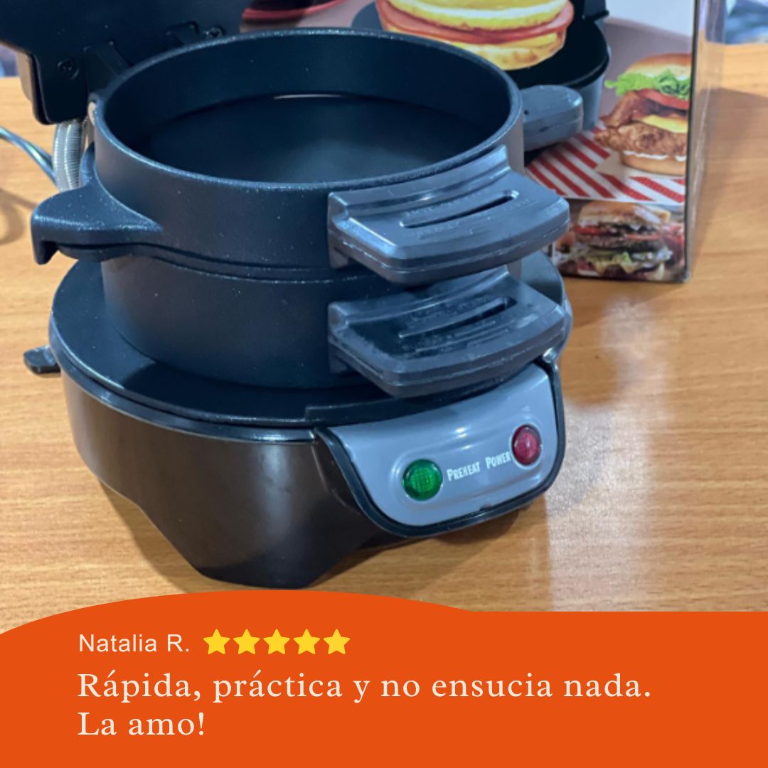 Prepara Burguers y Sanduches deliciosos en 5 minutos sin ensuciar tu cocina