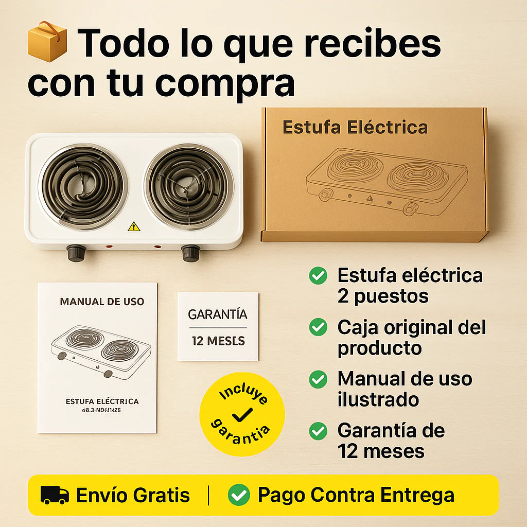 Estufa Electrica Portatil 2 Puestos
