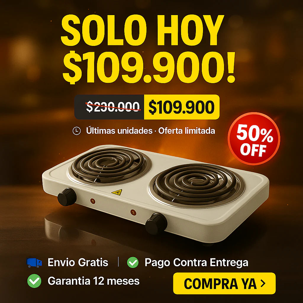 Estufa Electrica Portatil 2 Puestos