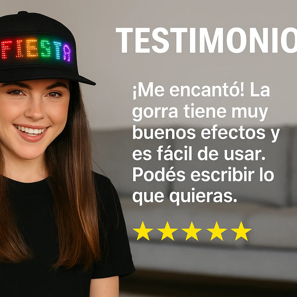 GORRA CON PANTALLA 100% PERSONALIZABLE