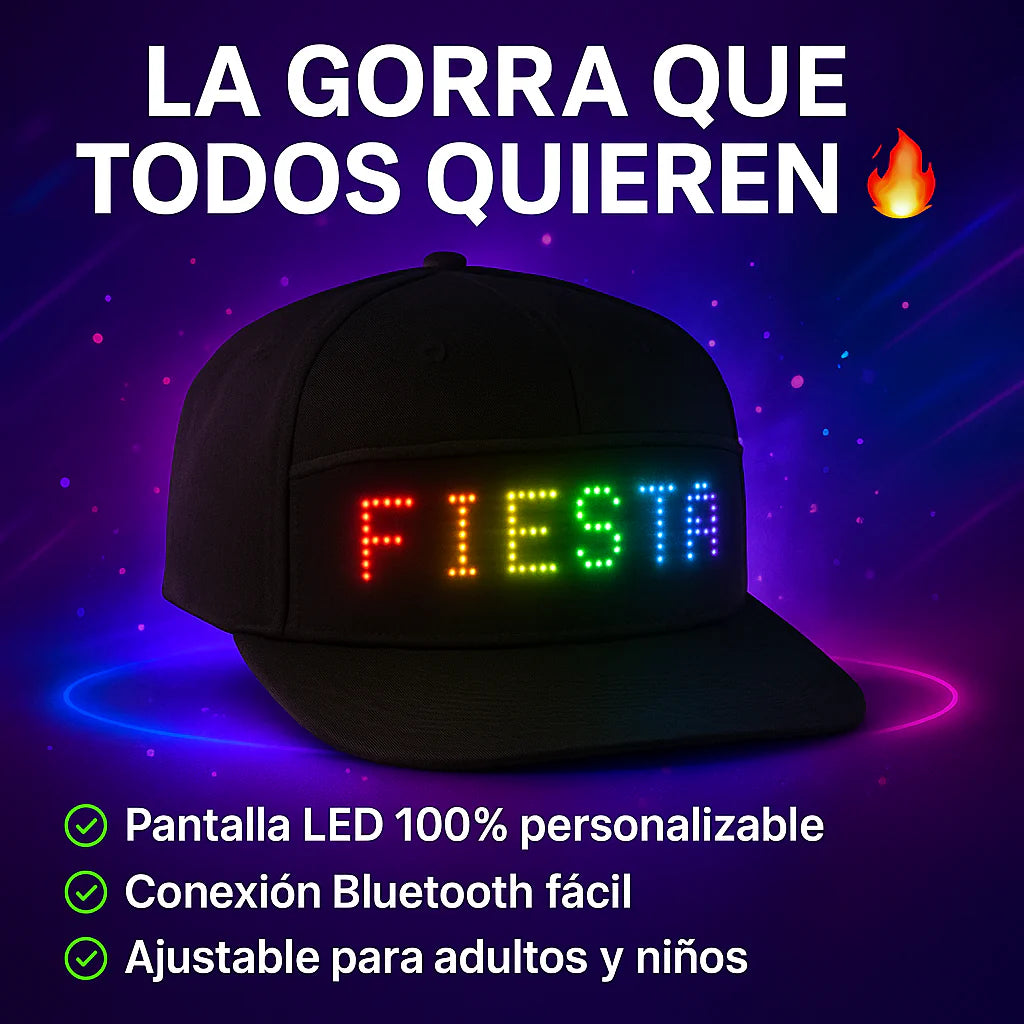 GORRA CON PANTALLA 100% PERSONALIZABLE