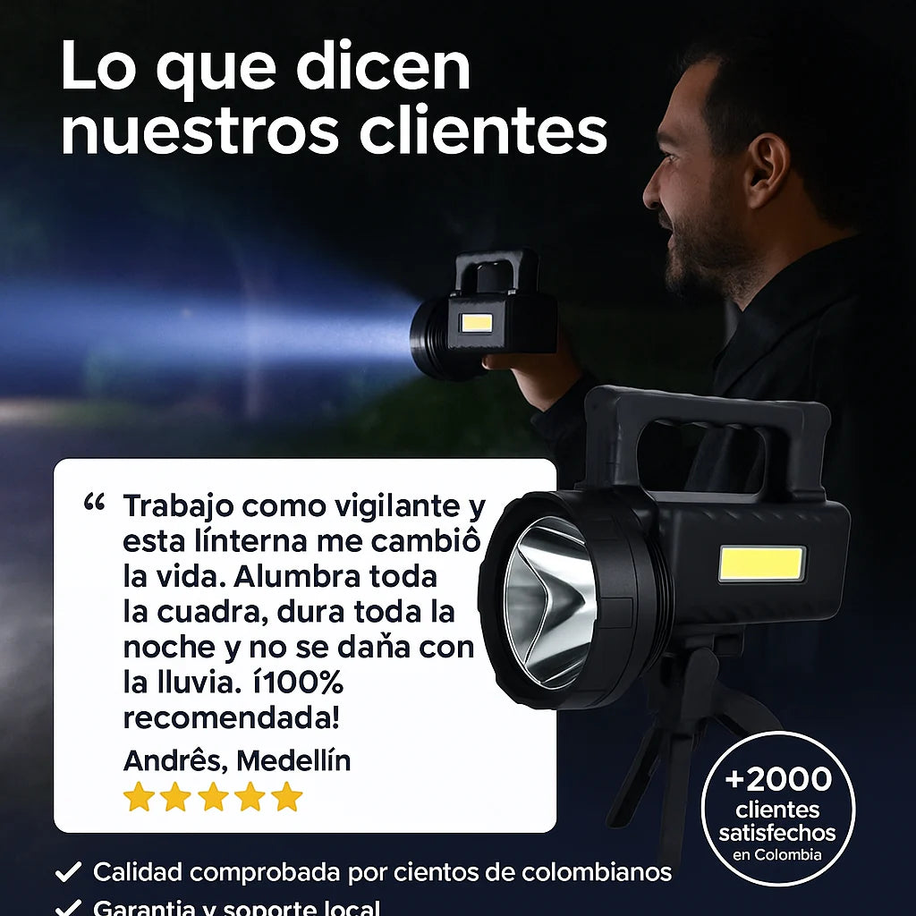 Linterna Largo Alcance Hextul Recargable