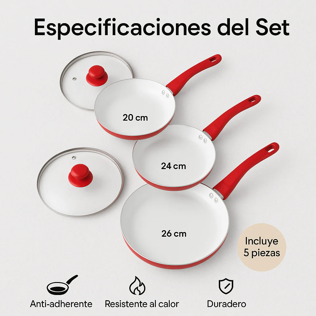 Sete de sartenes 5 piezas