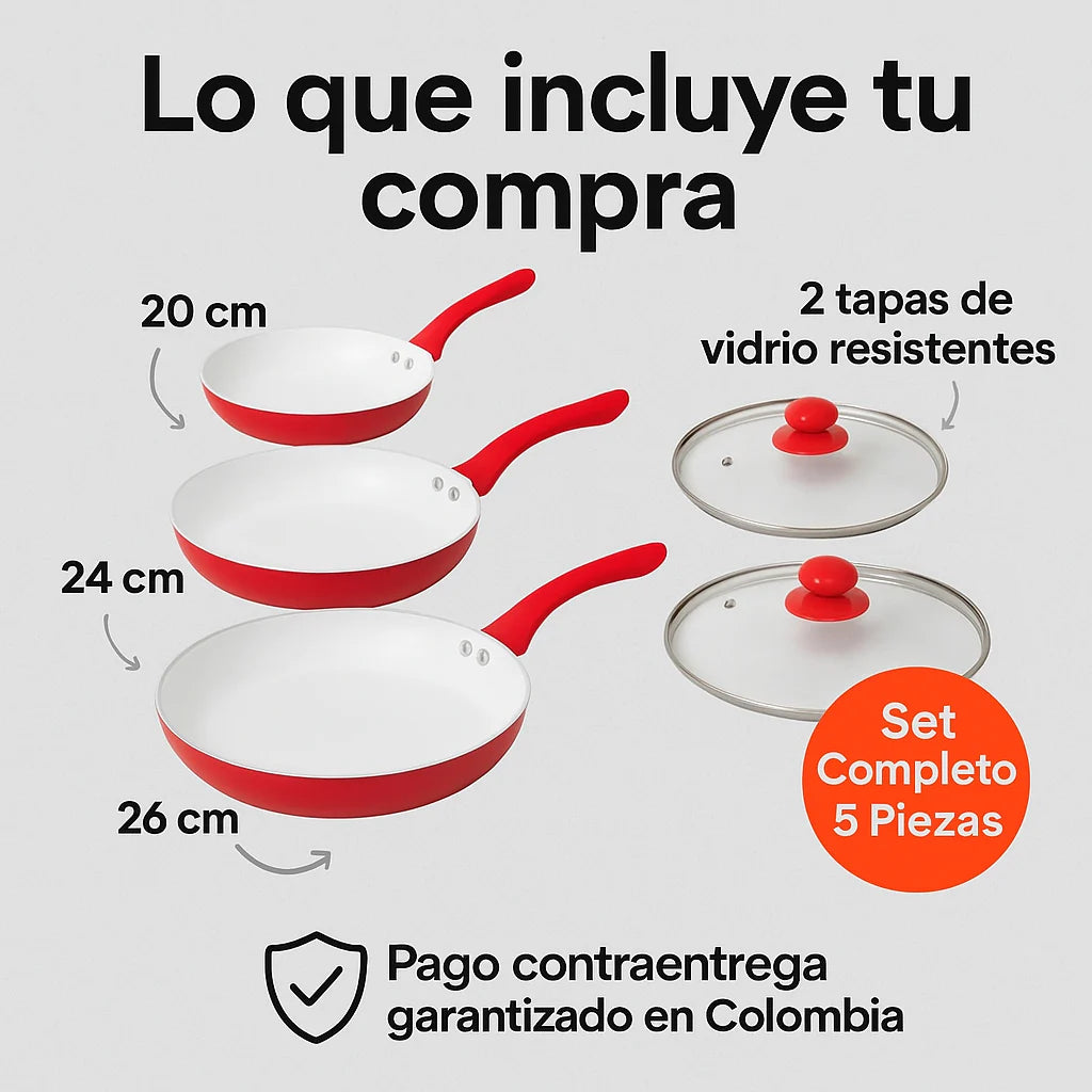 Sete de sartenes 5 piezas