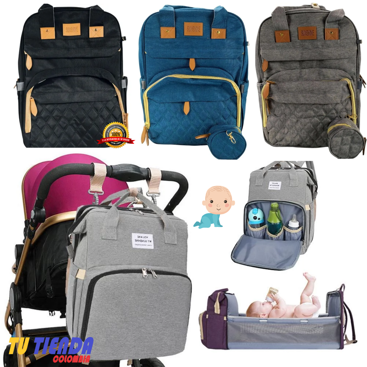 Bolso Cuna Pañalera 3 en 1 👶