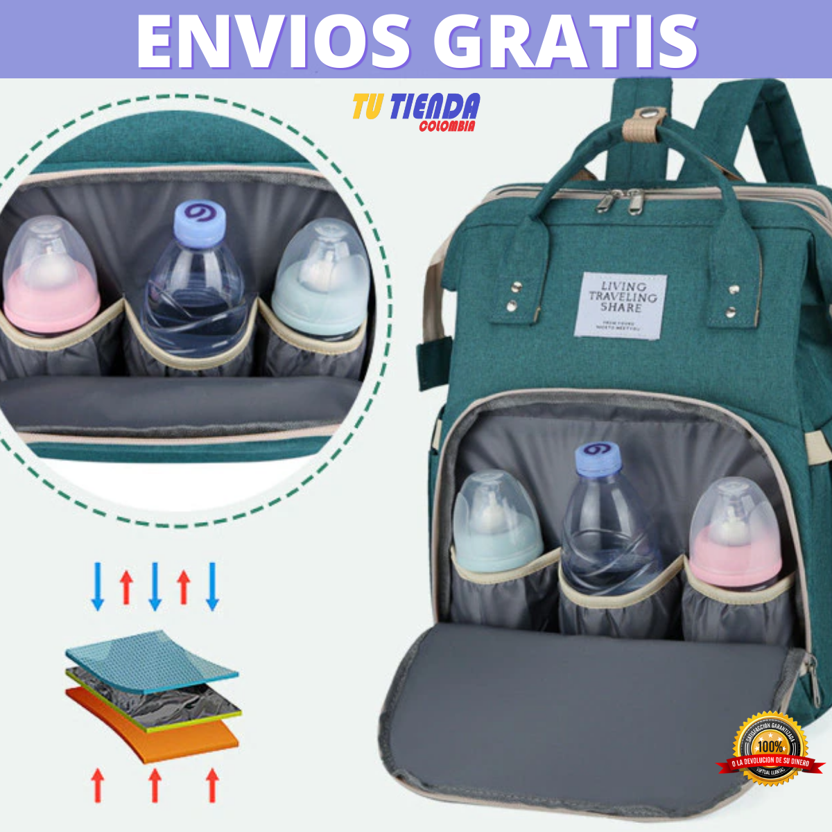 Bolso Cuna Pañalera 3 en 1 👶