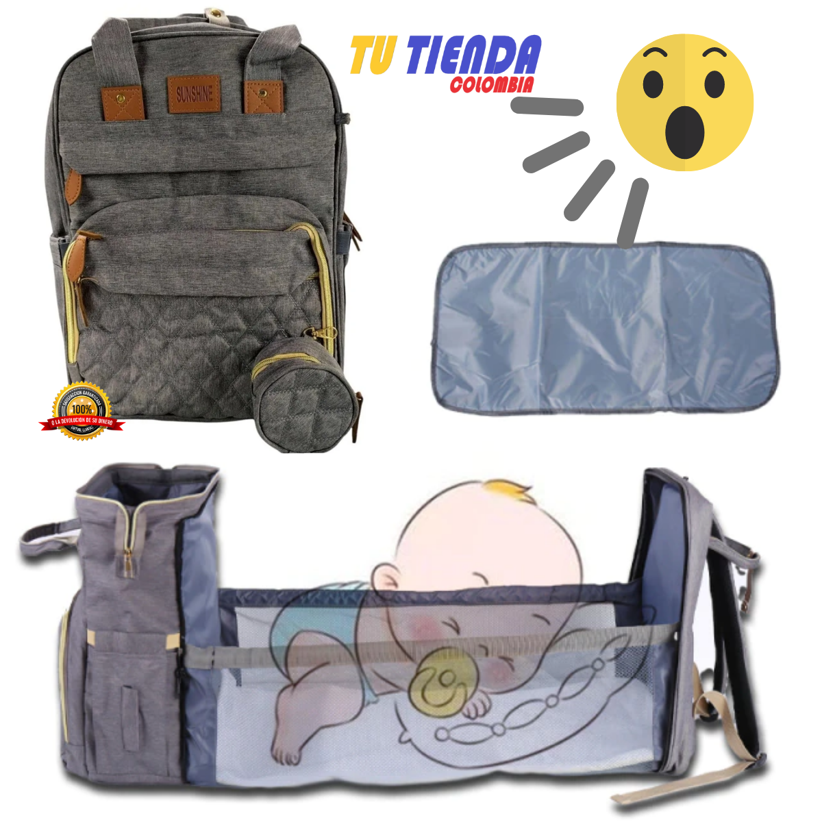 Bolso Cuna Pañalera 3 en 1 👶