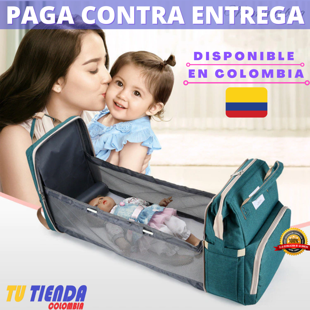 Bolso Cuna Pañalera 3 en 1 👶