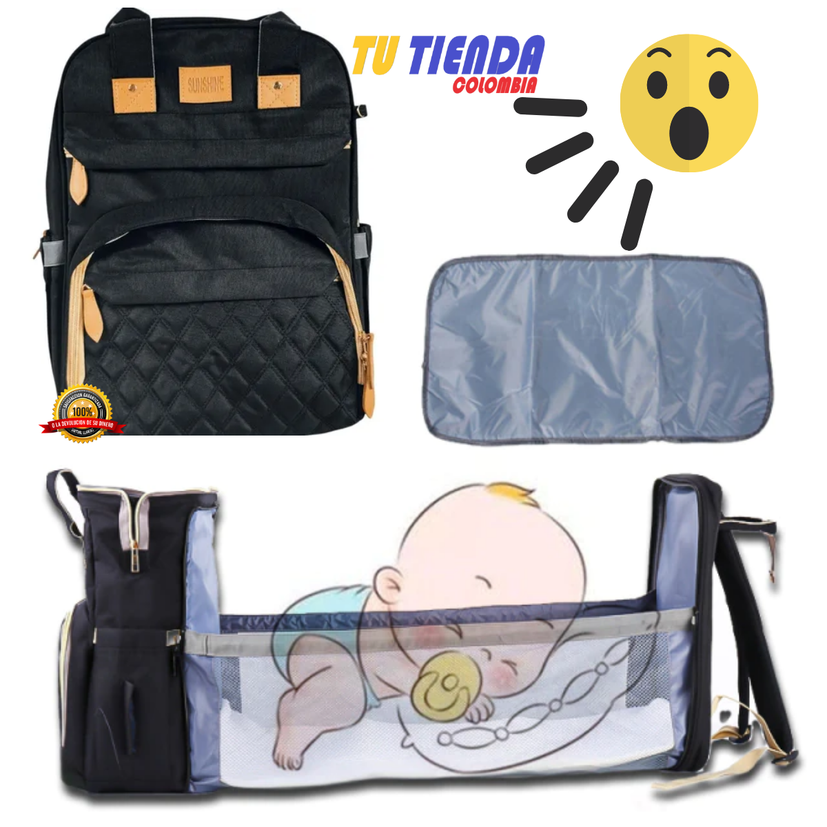 Bolso Cuna Pañalera 3 en 1 👶