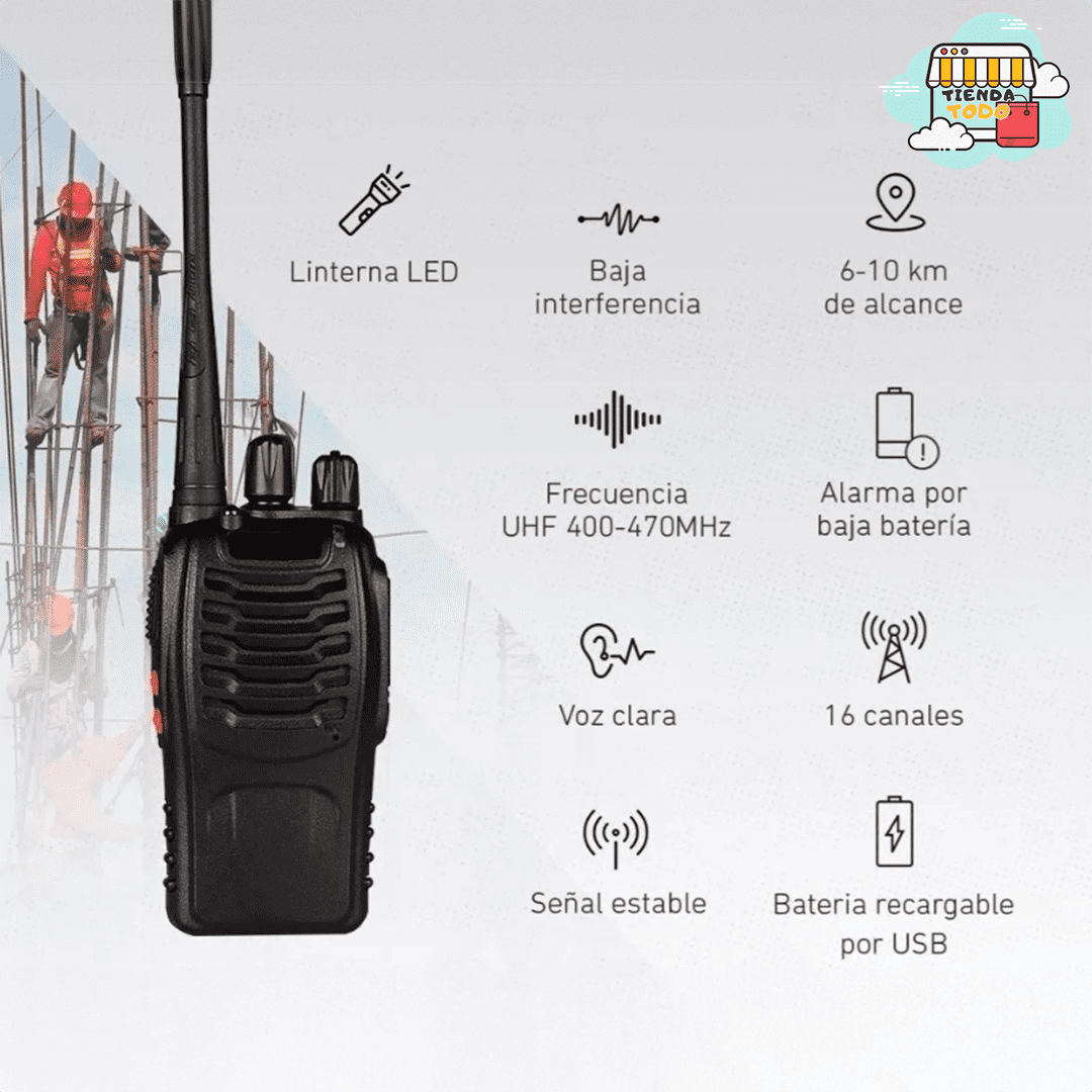 2 Radios + 2 Auriculares GRATIS (+5km de Distancia)