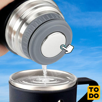 Termo + 3 pocillos manten tus bebidas a la temperatura que quieras