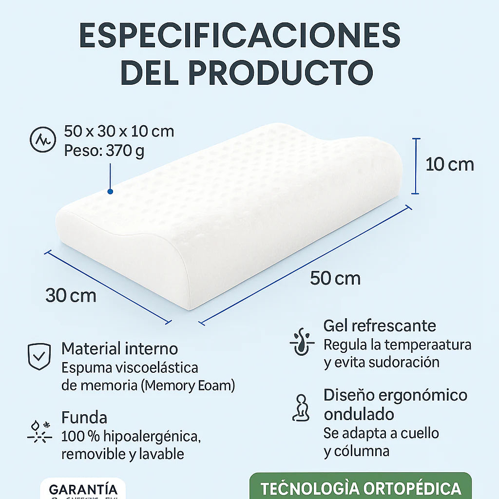 Almohada Aloe Ortopedica Memory Pillow