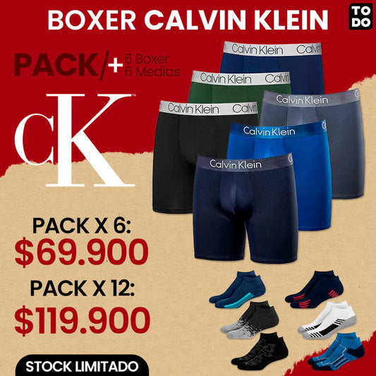Pack de Boxers CK + 6 Pares de Medias