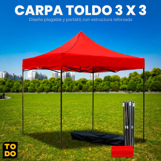 Carpa de 3 x 3 [Estructura Resistente con 2 Años de Garantía]