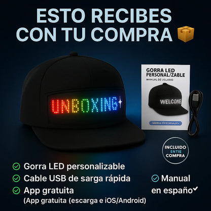 GORRA CON PANTALLA 100% PERSONALIZABLE