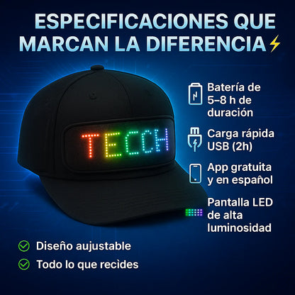 GORRA CON PANTALLA 100% PERSONALIZABLE