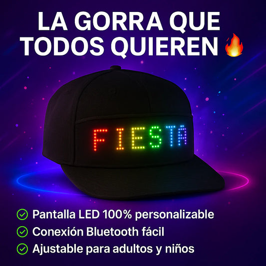 GORRA CON PANTALLA 100% PERSONALIZABLE