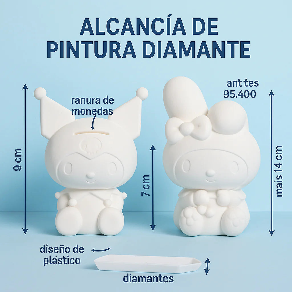 Alcancía Kawaii con Diamantes 3D [Quincena]