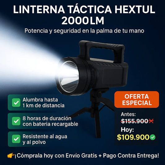 Linterna Largo Alcance Hextul Recargable