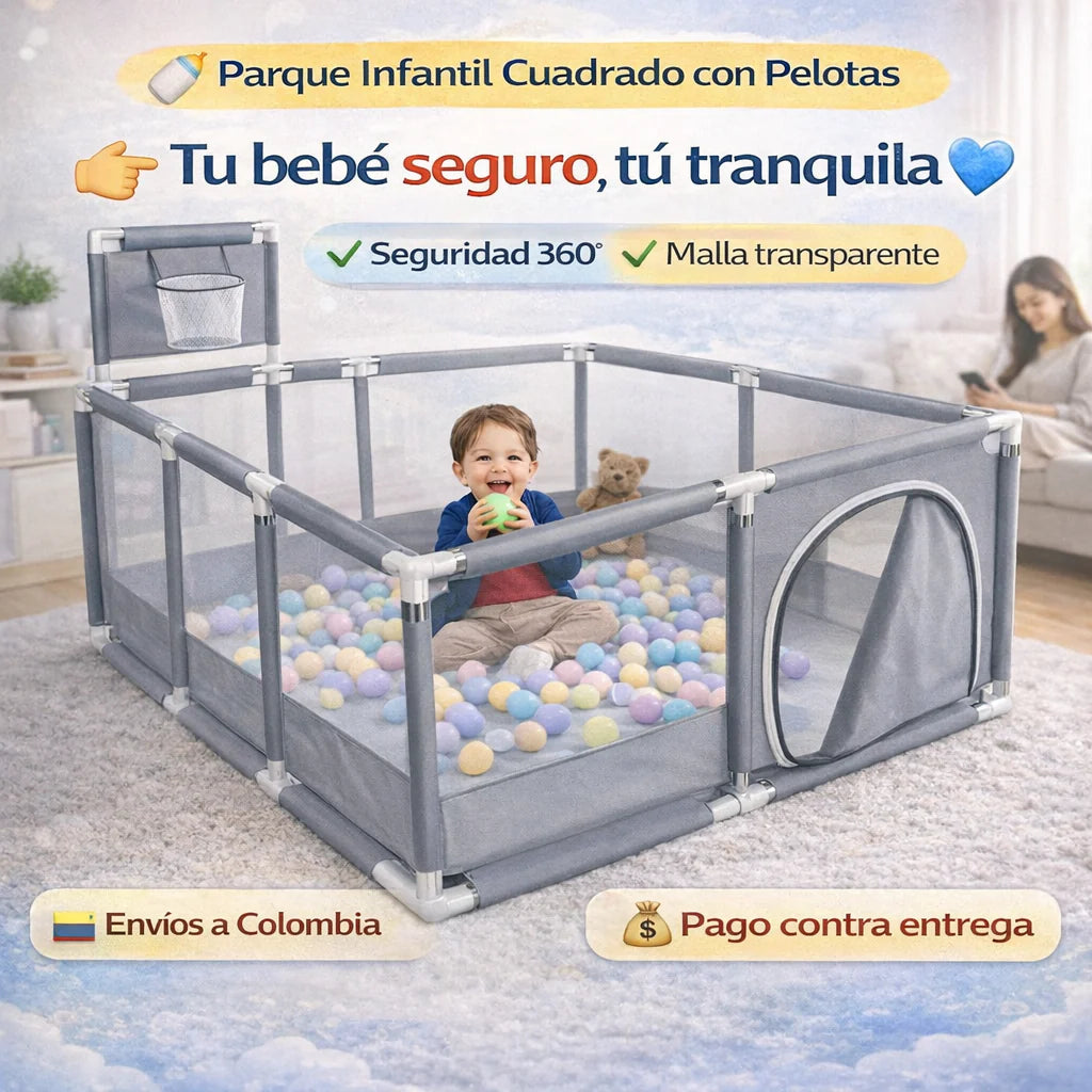 Parque Infantil Cuadrado 30 Pelotas