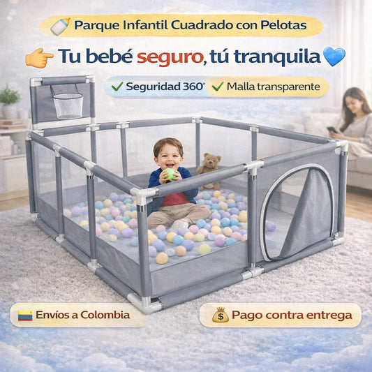 Parque Infantil Cuadrado 30 Pelotas
