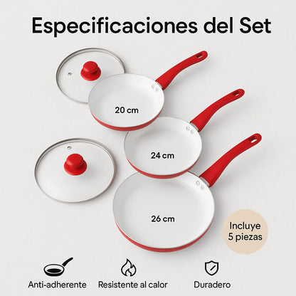 Sete de sartenes 5 piezas