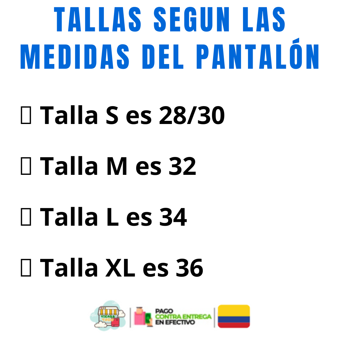 Talla americana a colombiana pantalon hot sale